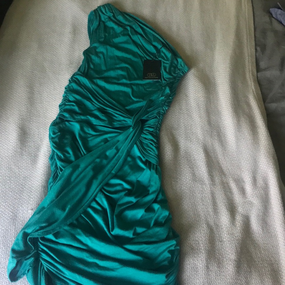 One shoulder ruched mini dress
